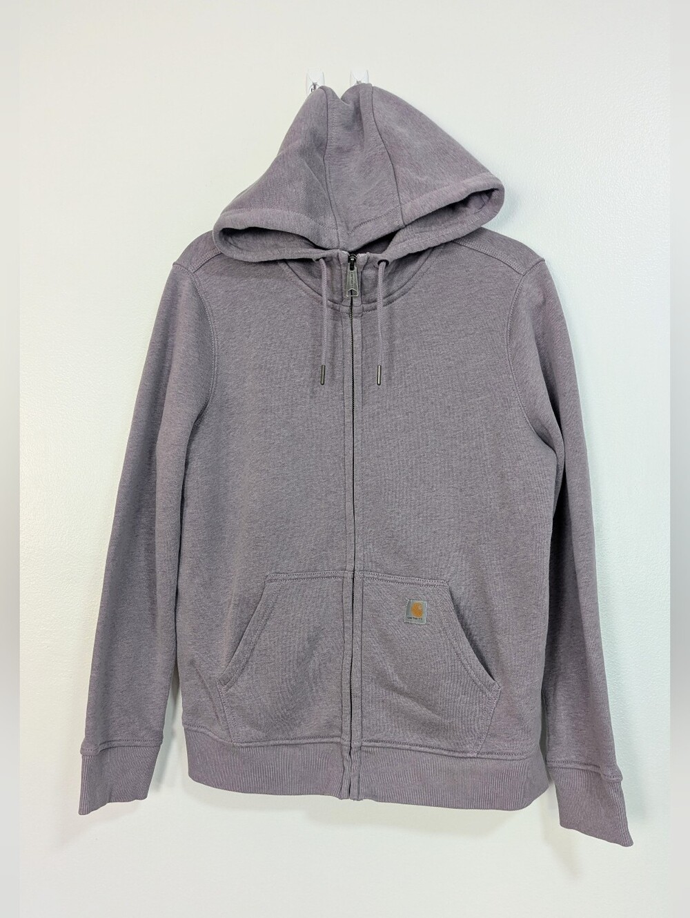 Carhartt Heathered Lavender Full Zip Sweatshirt Hoodie Women Large Relaxed Fit